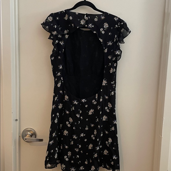 Reformation Idalia Floral Black Dress Open Back - Picture 7 of 9
